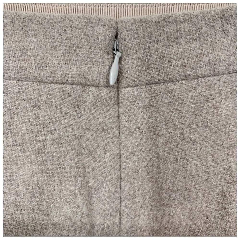 J. Crew Preppy Career Shirttail Wool Blend Mini Skirt In Stone Size 2